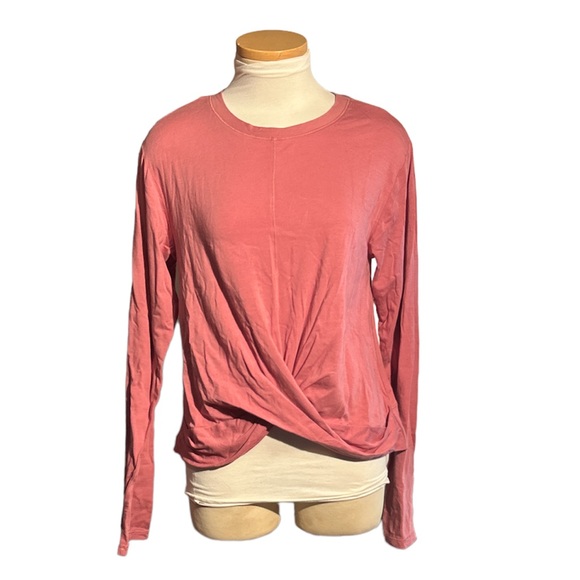Calia by Carrie Underwood Wrap Front Long Sleeve Pink Top Size Large - Picture 1 of 7